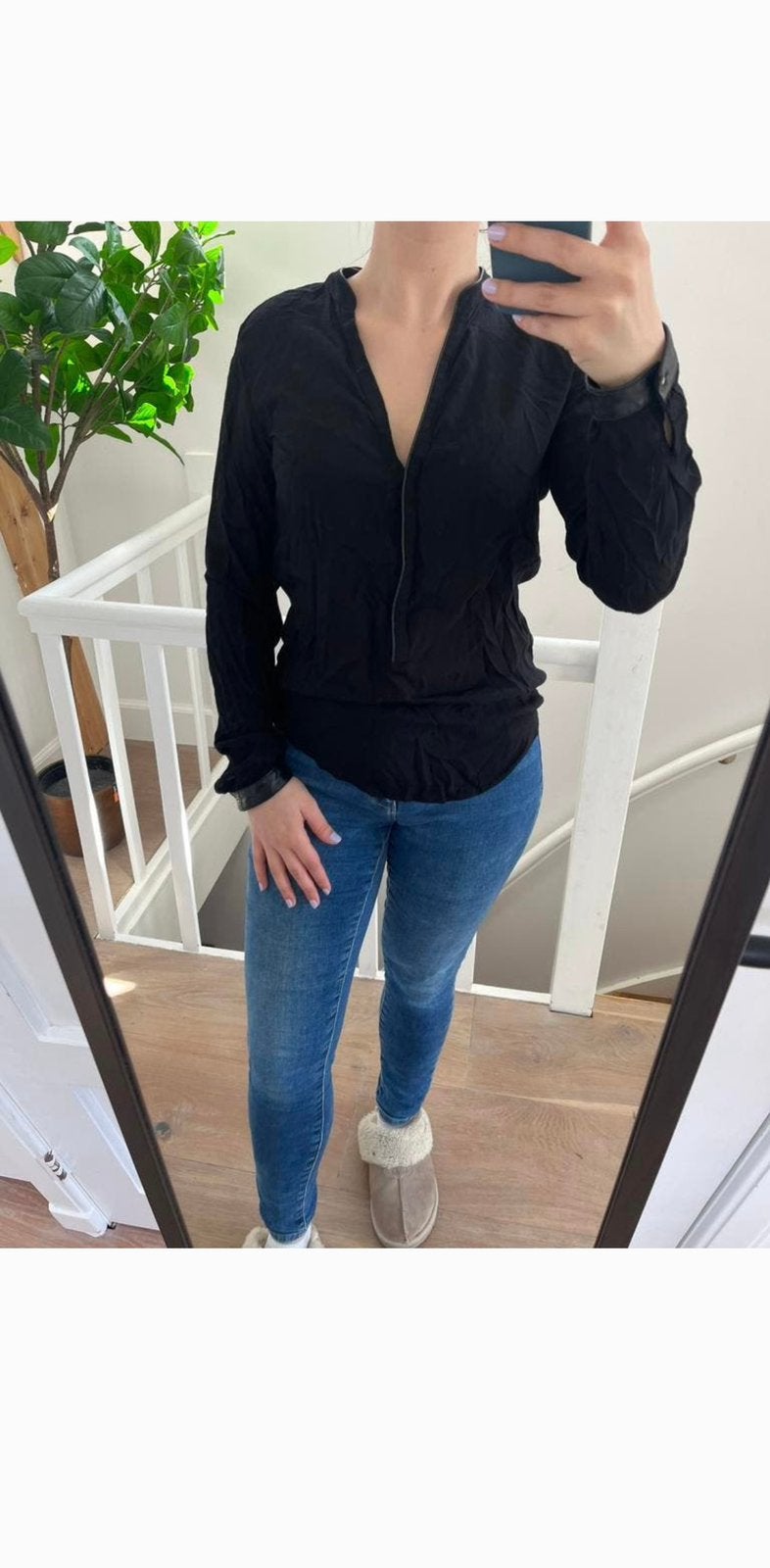 Zwarte blouse Zara maat M / 38, Maat 38/40 (M), Ophalen of Verzenden, Gedragen, Zara