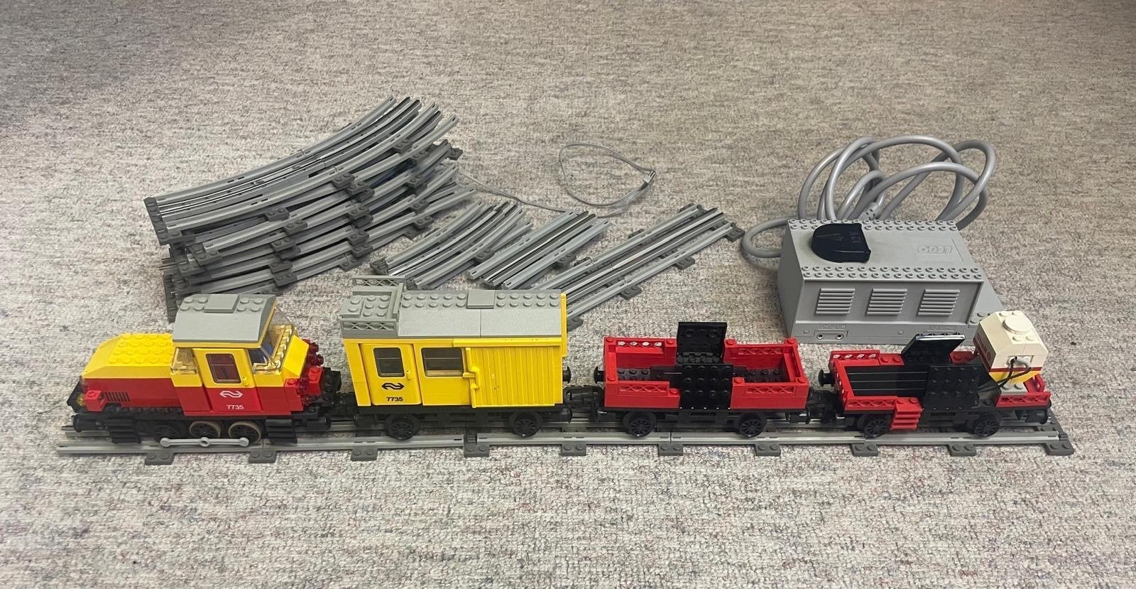 Lego Trein Set 7735 en 7736 met Rails en Trafo, Kinderen en Baby's, Gebruikt, Overige thema's, Lego, Ophalen of Verzenden