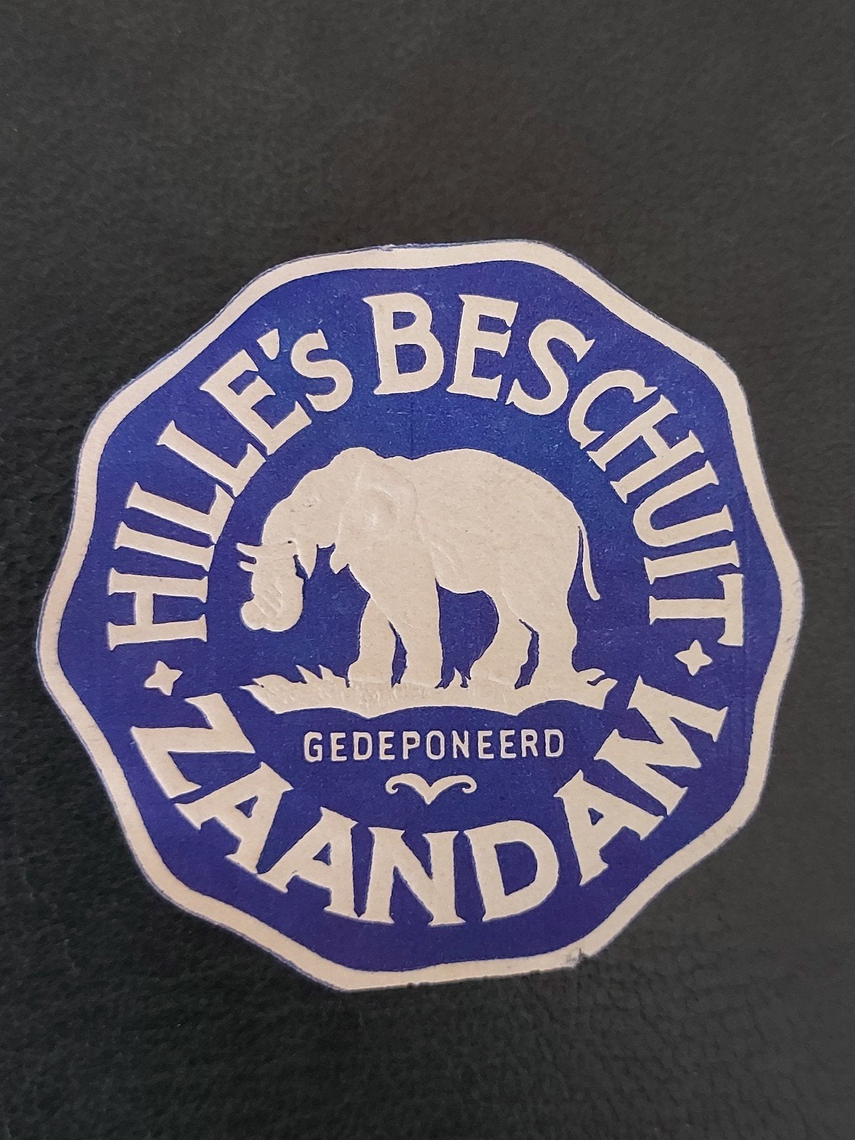 Sluitzegel HILLE'S Beschuit Zaandam (reliëf) Olifant, Verzenden, Overige typen