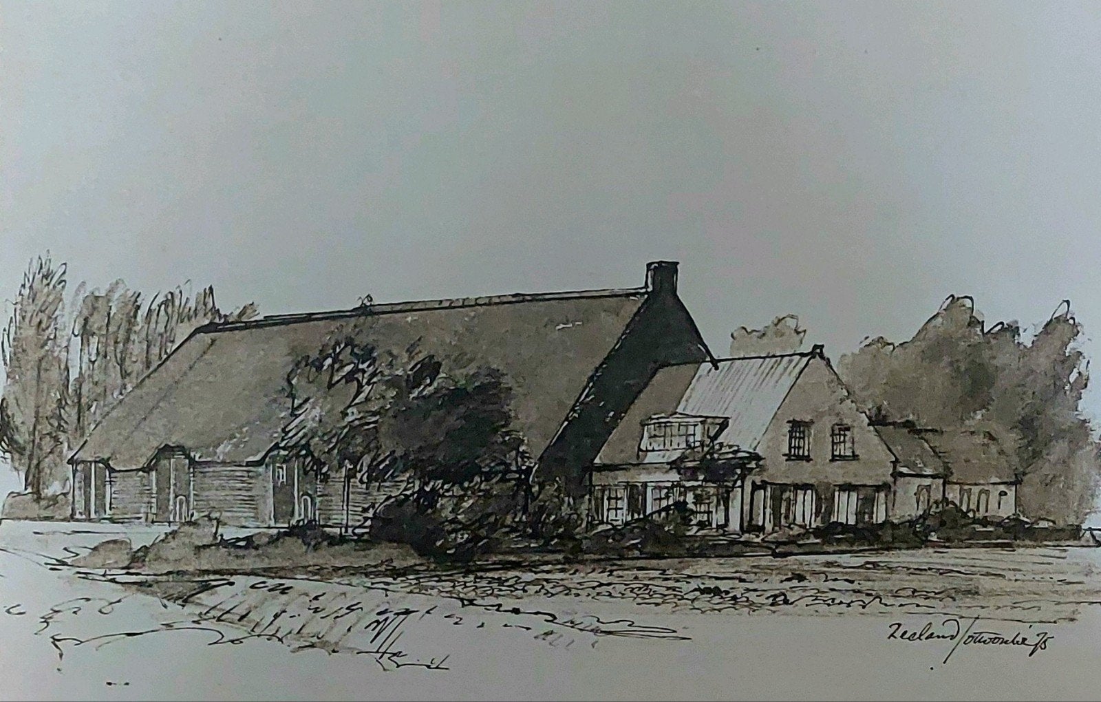 Boerderij in Zeeland ... Otto Dicke ..., Antiek en Kunst, Ophalen of Verzenden