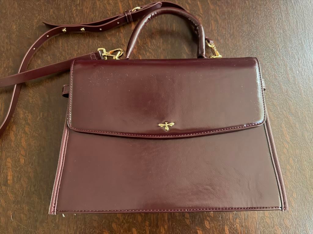Cherry Red Structured Tote Medium Fable England, Ophalen of Verzenden, Nieuw, Rood, Shopper