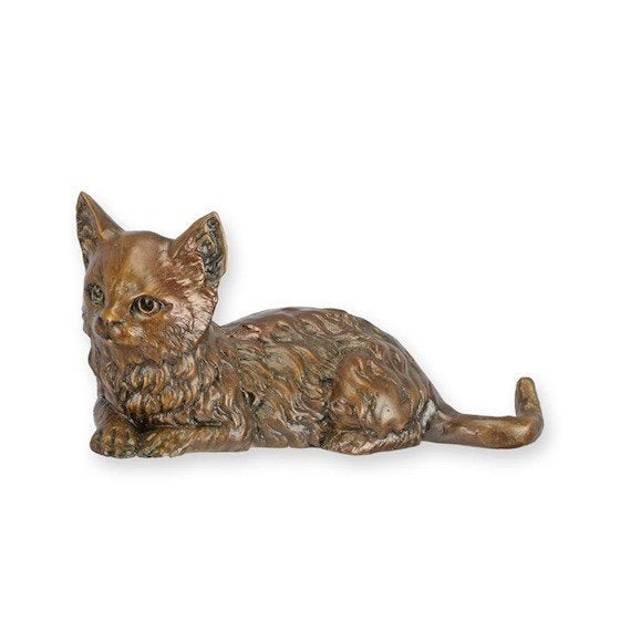 Bronzen beeld van schattige kitten/kat 26,6x13,3x13, Verzenden