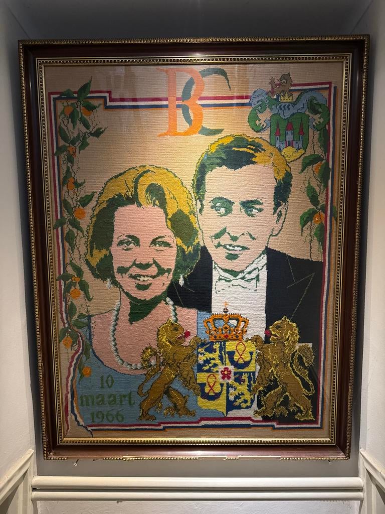 Uniek Wandtapijt Beatrix en Claus Huwelijk 1966, Antiek en Kunst, Ophalen