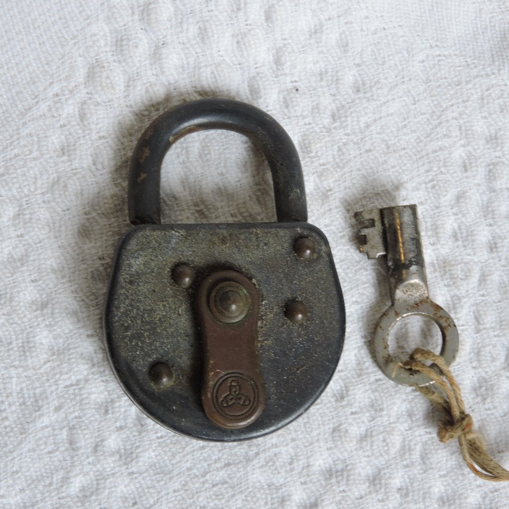 Antiek hangslot vintage Trelock W Germany met sleutel, Ophalen of Verzenden