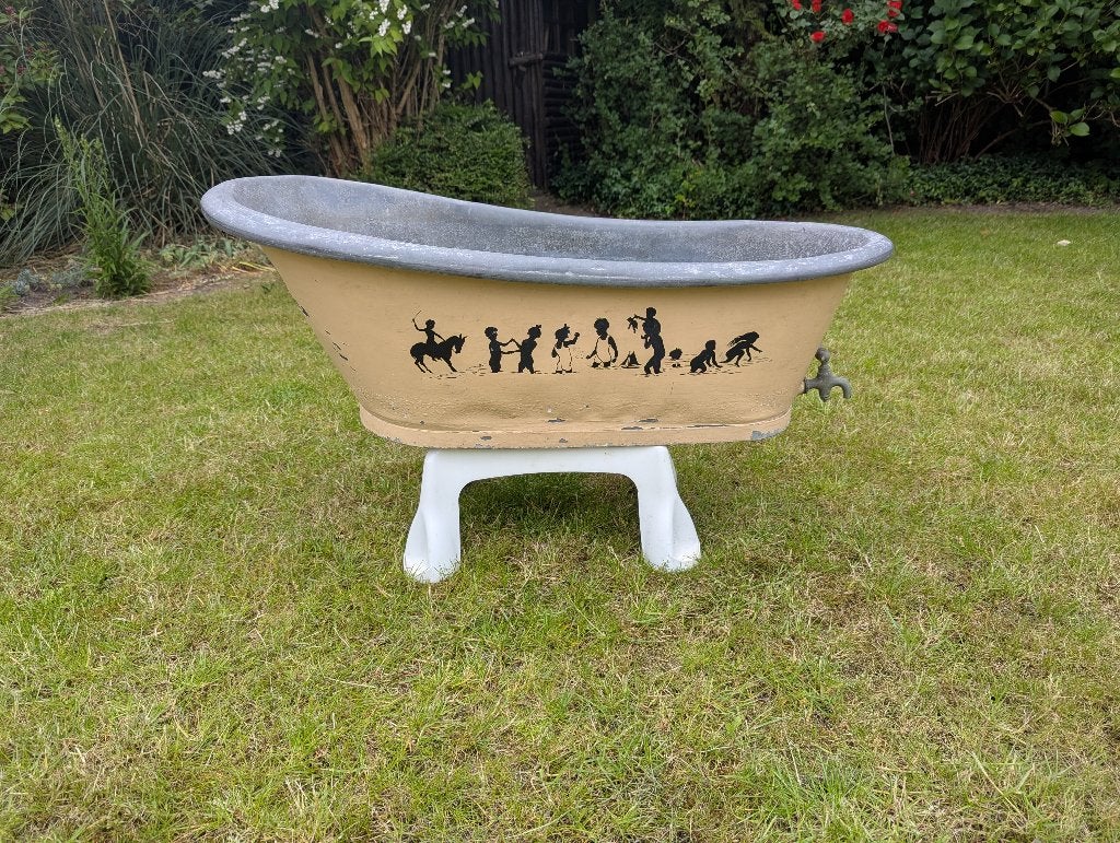 Vintage Zinken Badkuip - Decoratief, Antiek en Kunst, Ophalen