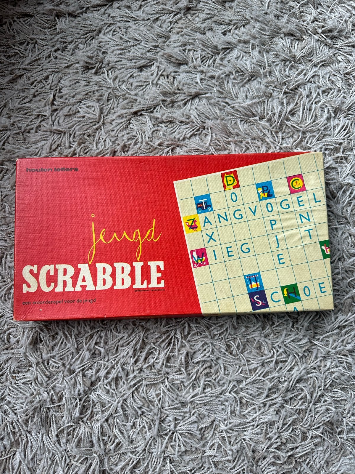 Jeugd Scrabble - Vintage Woordspel voor de Jeugd, Een of twee spelers, Ophalen of Verzenden, Gebruikt