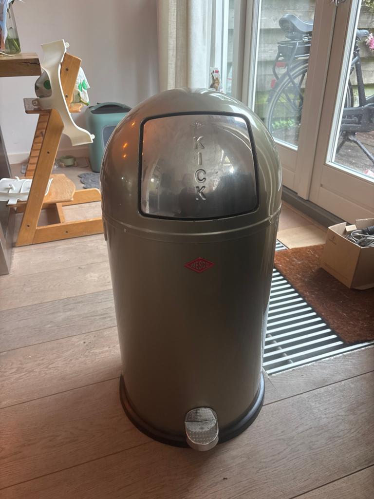 Wesco Kickmaster Pedaalemmer - Olijfgroen, Ophalen, Gebruikt, Met pedaal, 30 tot 40 liter