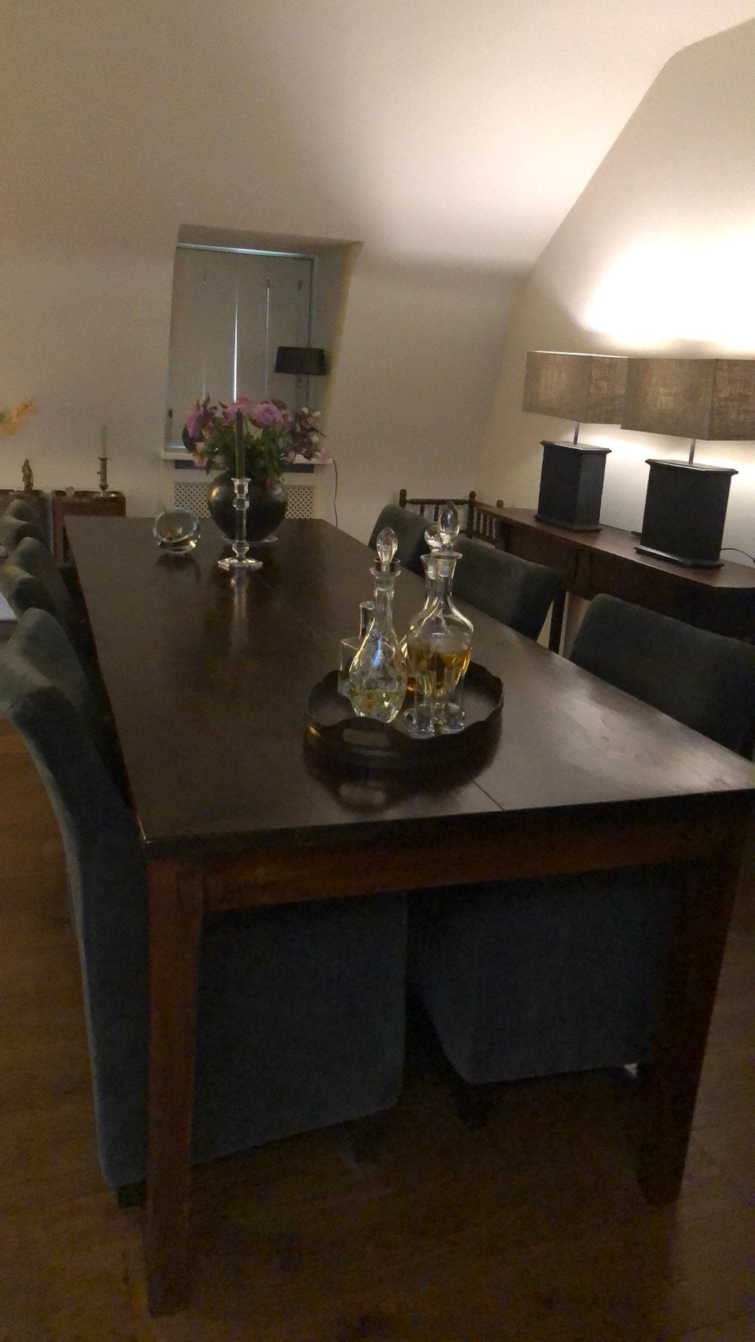 Antieke eetkamertafel met stoelen Montovitri, Antiek en Kunst, Ophalen