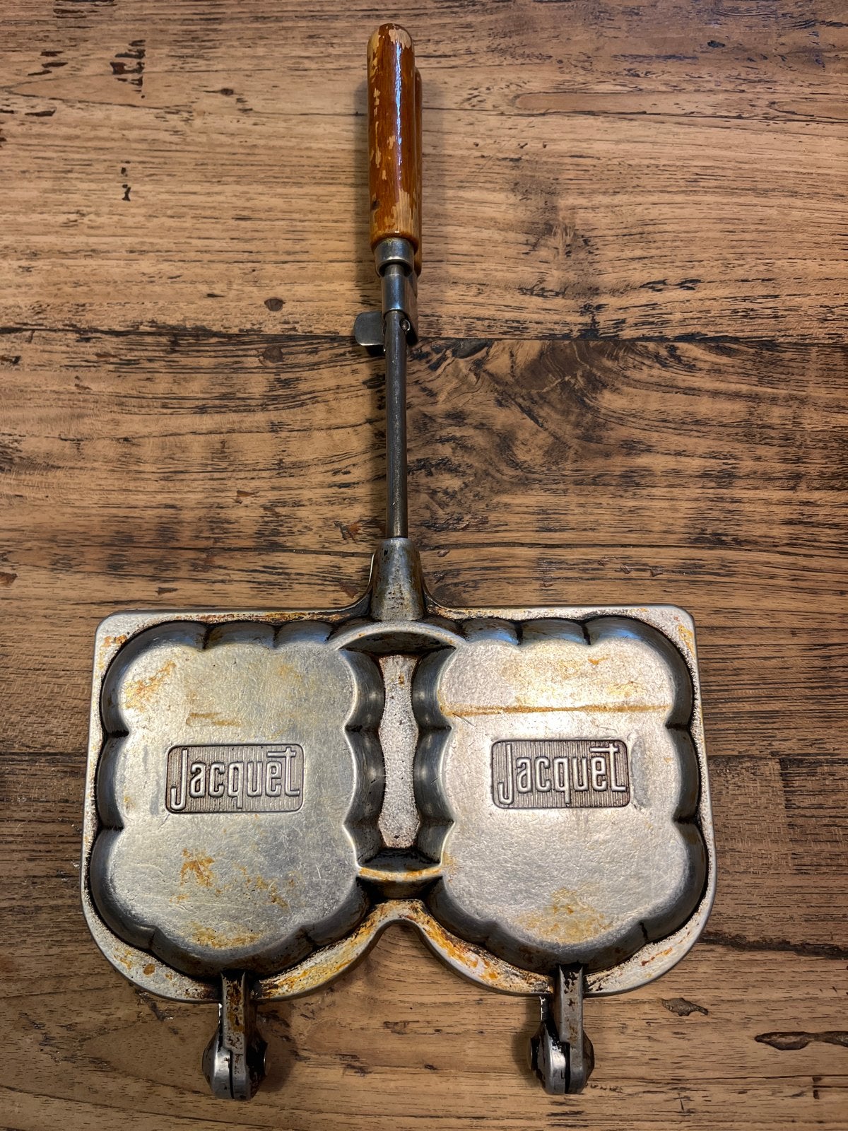 Vintage Frans Jacquet tosti-ijzer voor open vuur/BBQ, Ophalen of Verzenden, Gebruikt