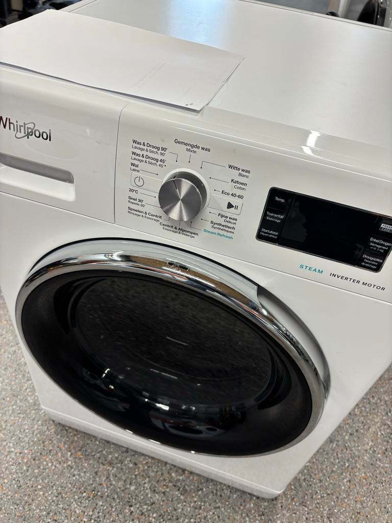 Whirlpool Wasmachine,droogcombi FreshCareZo goed als nieuw, Witgoed en Apparatuur, Wasmachines, Zo goed als nieuw, Voorlader, 8 tot 10 kg