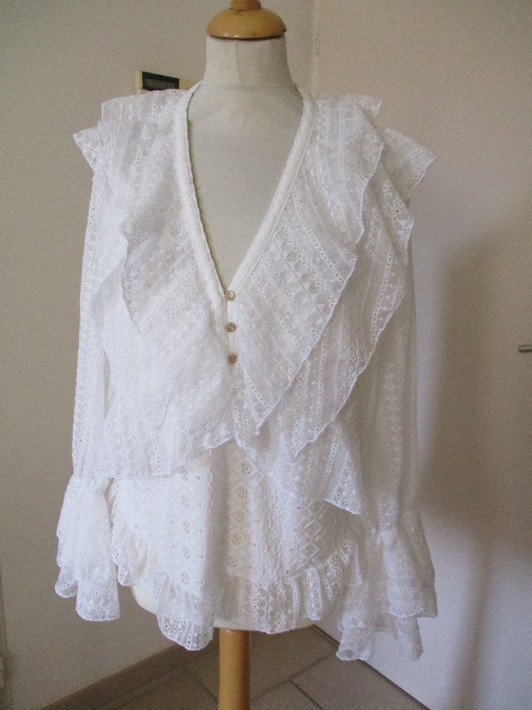 Tessa Koops, size L, Verzenden, Wit, Maat 42/44 (L), Zo goed als nieuw