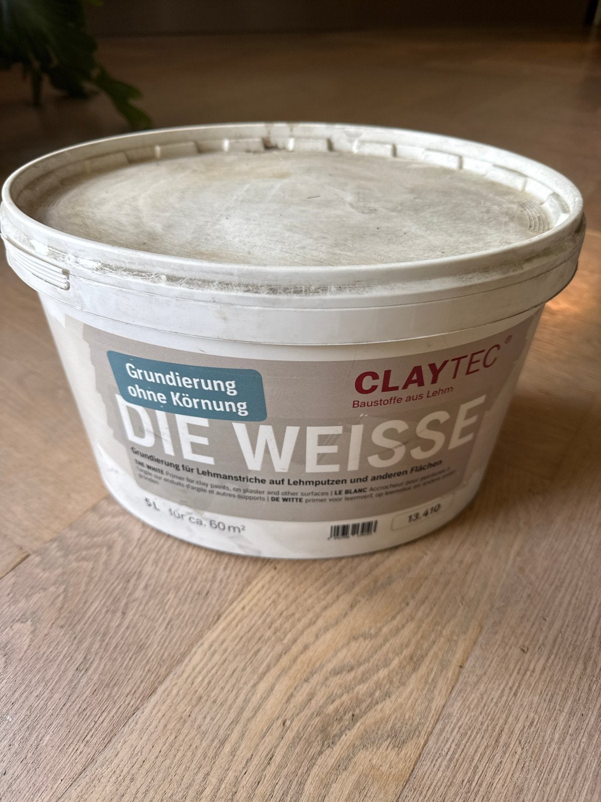 CLAYTEC DIE WEISSE Grondverf voor Leemstuc - 5L, Ophalen, Wit, Nieuw, Verf