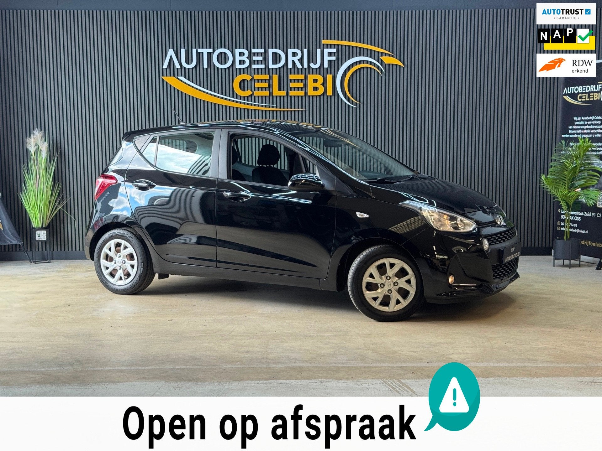 Hyundai I10 1.0i Comfort 2019 ZWART CRUISE|AIRCO|ELEKTRR|NAP, Auto's, Dealer onderhouden, Stof, Gebruikt, Start-stop-systeem