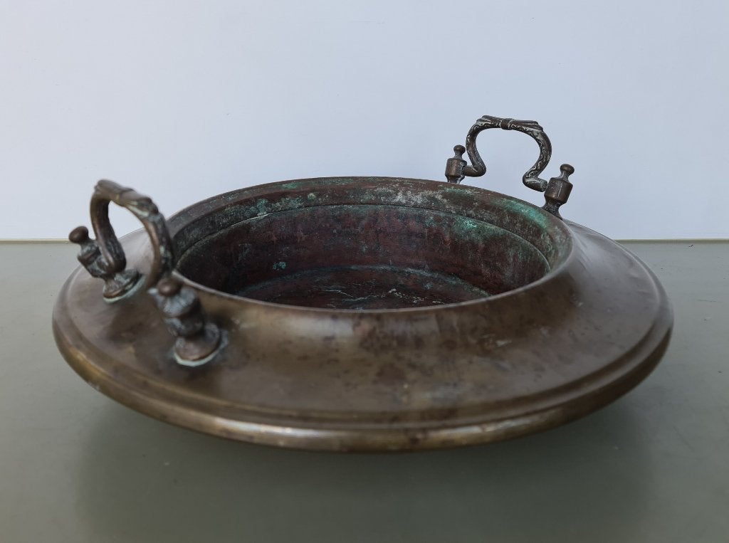 vintage antieke koper messing brasero vuur-schaal d= 41cm, Antiek en Kunst, Antiek | Koper en Brons, Ophalen of Verzenden, Koper