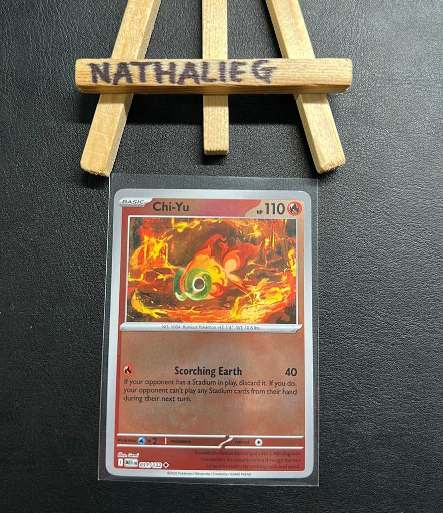 Chi-Yu reverse 031/132 Pokemon Mega Evolution, Ophalen of Verzenden, Nieuw, Losse kaart