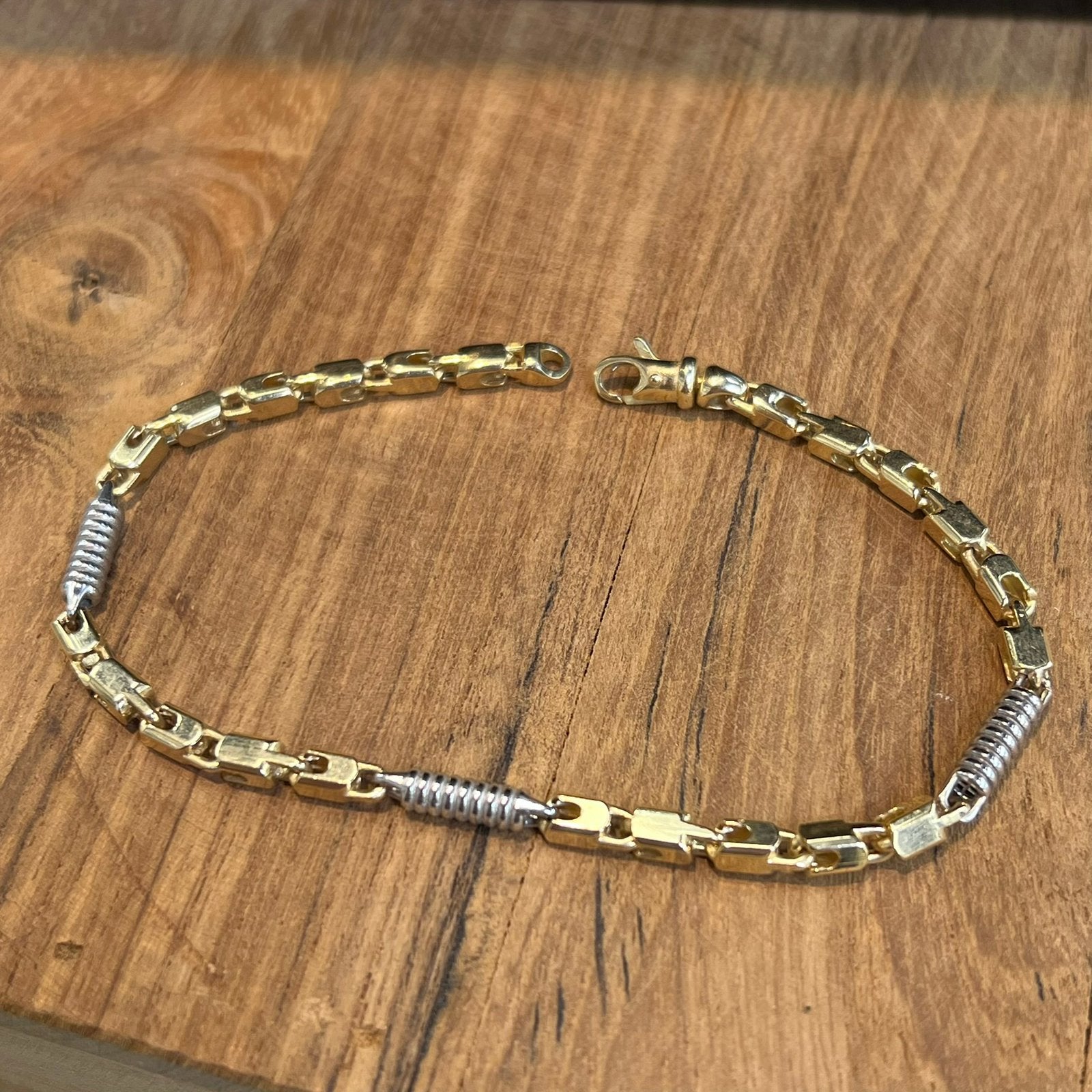 14k gouden armband massief monte carlo schakel, Ophalen of Verzenden, Zo goed als nieuw, Goud
