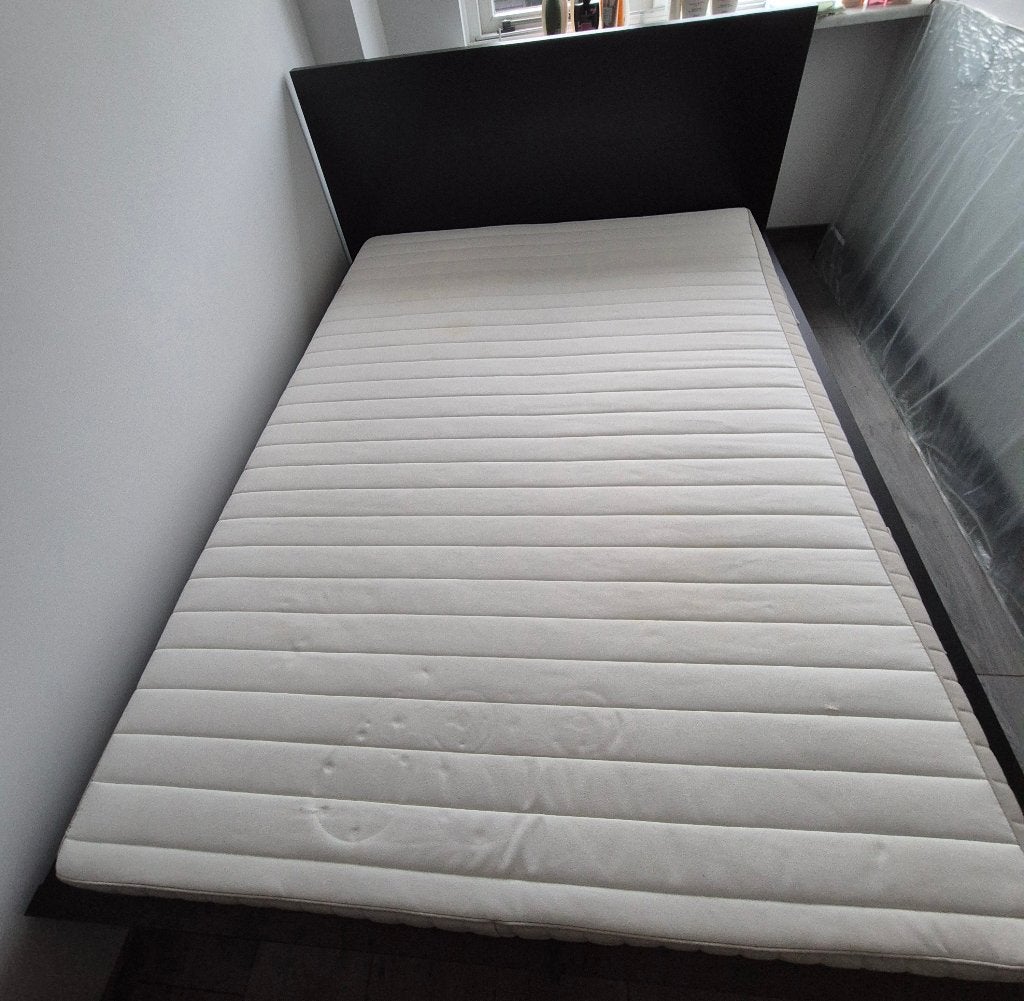 Ikea MALM bed, Ophalen, Eenpersoons, Zwart, 140 cm
