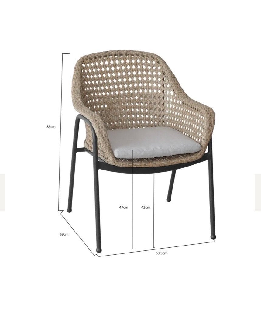 4x KARWEI tuinstoel Ted – natural / wicker look, Ophalen, Zo goed als nieuw, Wicker
