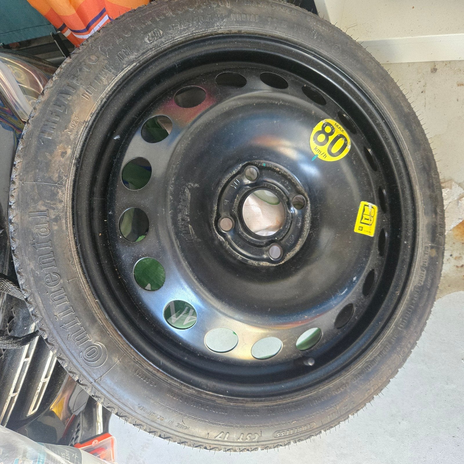 Reservewiel thuiskomer R16 - Continental T115/70 R16 92M, Ophalen, Gebruikt, 16 inch, Banden en Velgen