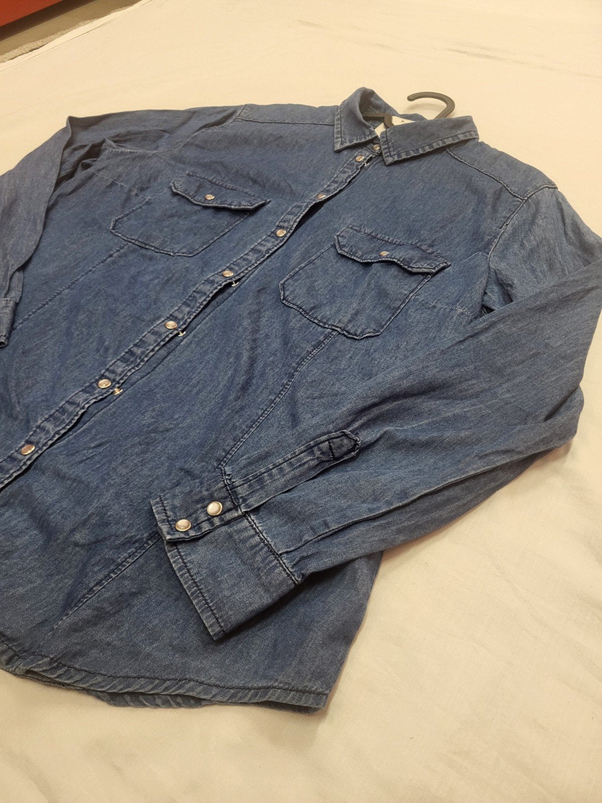 Denim Co. spijkerblouse - blauw - maat 42 (XL), Kleding | Dames, Blauw, Maat 42/44 (L), Ophalen of Verzenden, Zo goed als nieuw