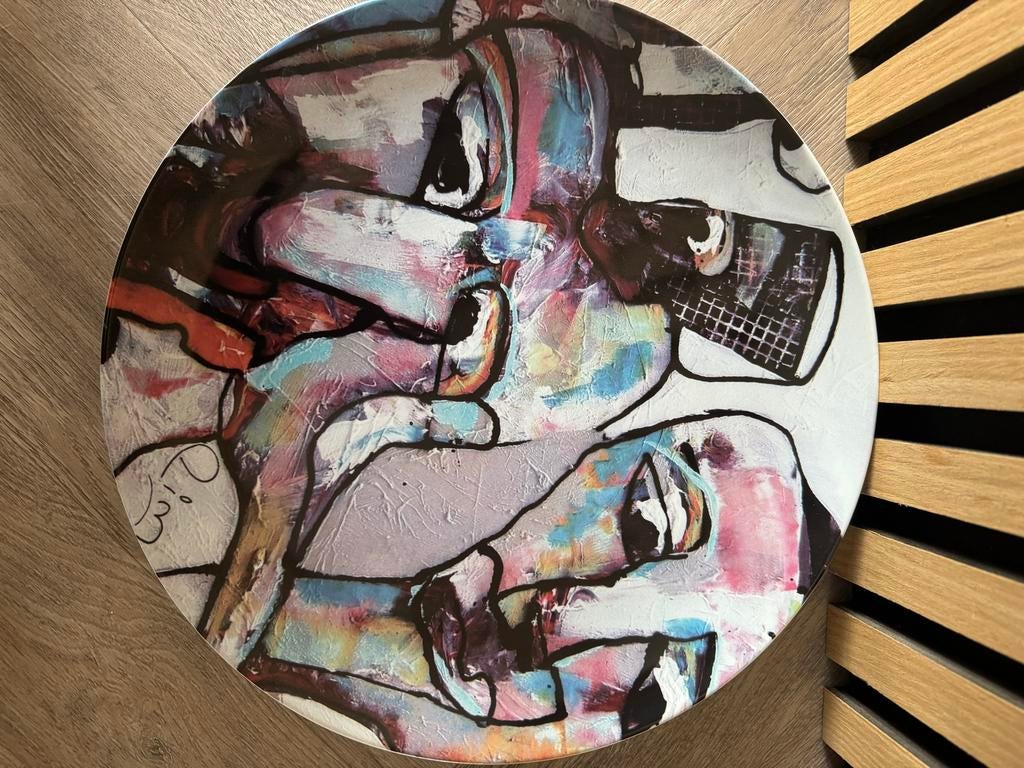 Abstracte Kunst  bord Gesigneerd  pim smit, Verzenden