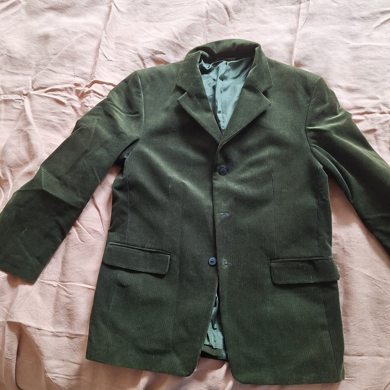 Corduroy colbert - mosgroen, Ophalen of Verzenden, Gedragen, Maat 48/50 (M), Groen