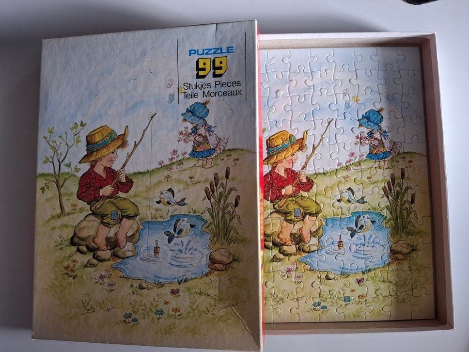 Vintage Legpuzzel 99 Stukjes - Holly Hobbie, Hobby en Vrije tijd, Ophalen of Verzenden, Minder dan 500 stukjes, Gebruikt, Legpuzzel