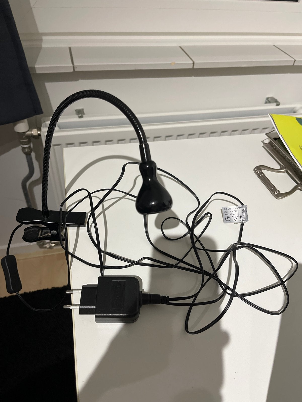 Ikea Flexibele leeslamp met klem - Zwart, Met schakelaar, Overige merken, Gebruikt, Kunststof