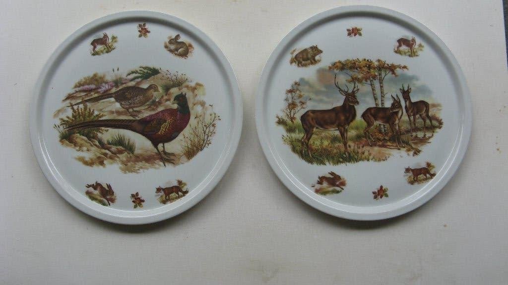 vintage Royal Schwabap wandborden 'Bosdieren decor, 33 cm, 33 cm, Nieuw, Ophalen of Verzenden