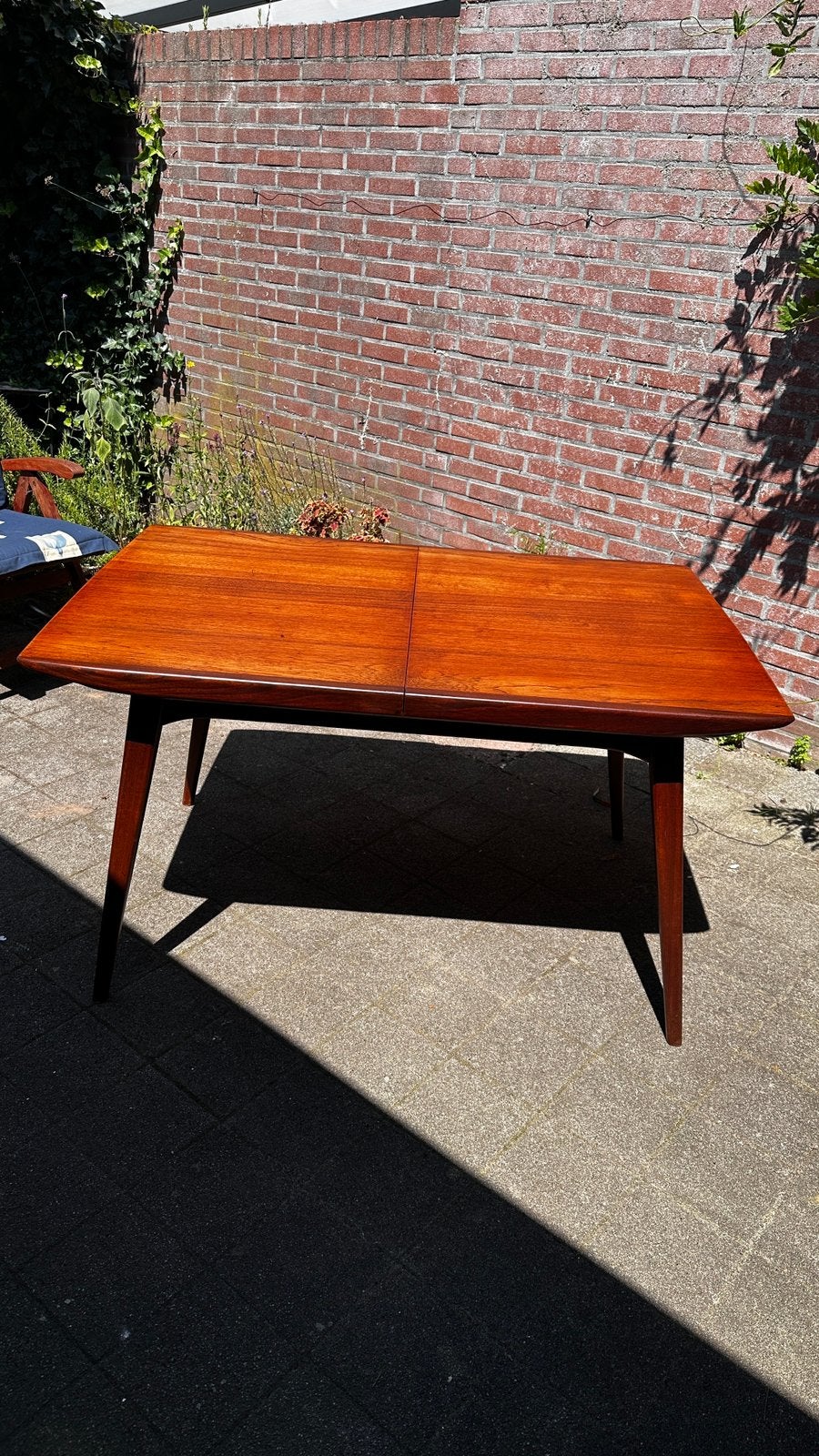 Louis van teeffelen milano eettafel, Ophalen, Teakhout, 50 tot 100 cm, Zo goed als nieuw