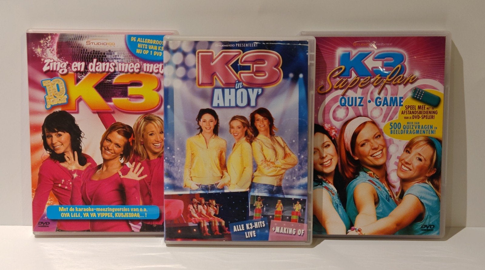 K3 DVD Collectie: Superfan Quiz, In Ahoy', Zing en Dans Mee, Verzamelbox, Alle leeftijden, Nederlands, Zo goed als nieuw