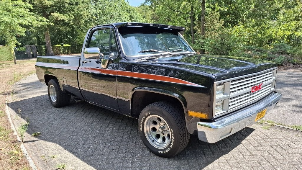 GMC Longbed C10 oldtimer., Auto's, Automaat, Zwart, Particulier, Zwart