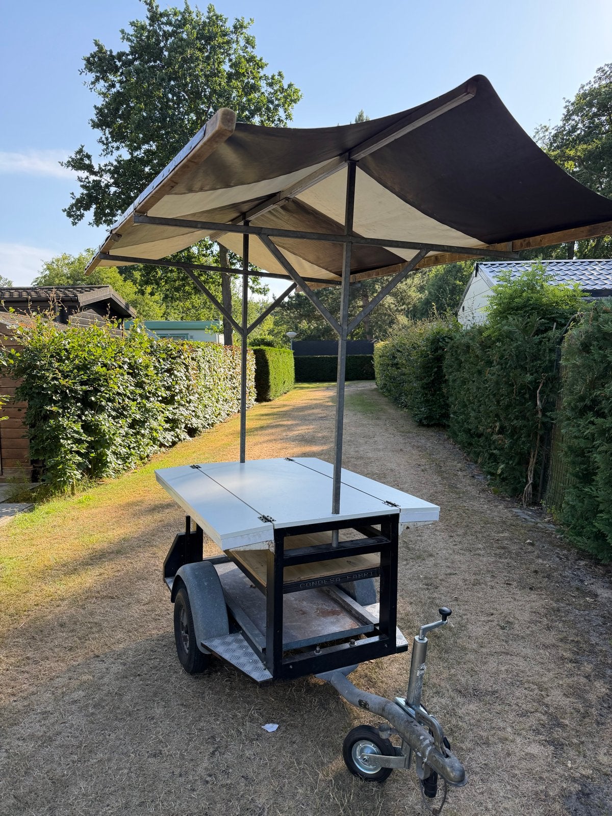 Marktkraam aanhanger met luifel, foodtruck, Ophalen of Verzenden, Zo goed als nieuw