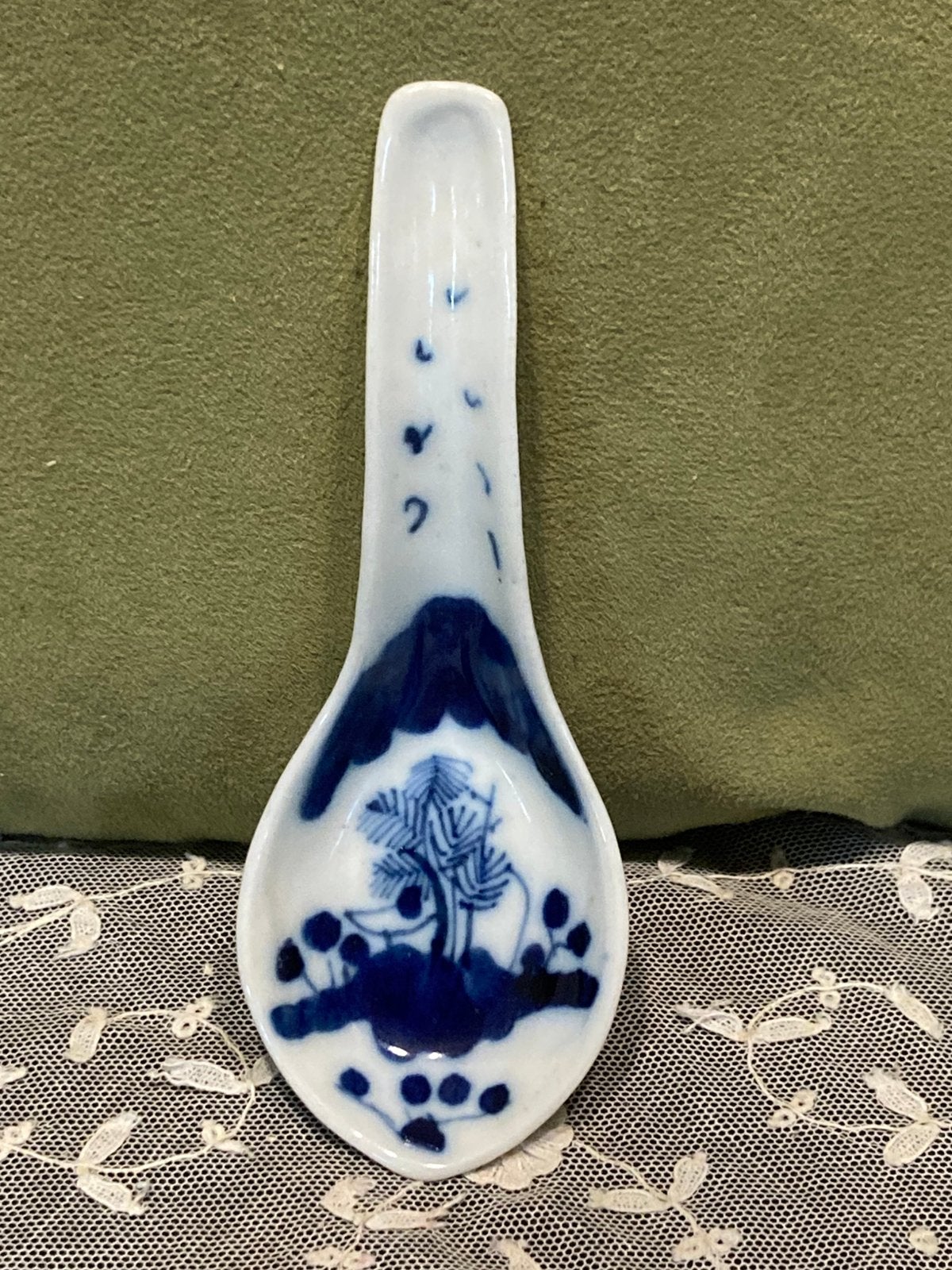Porseleinen Chinese rijstlepel wit blauw (020525), Ophalen of Verzenden, Zo goed als nieuw, Porselein, Overige stijlen