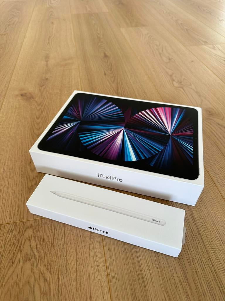 Apple iPad Pro 11 zilver 128GB Wifi + Apple Pencil 2e Gen., Computers en Software, Ophalen of Verzenden, Zo goed als nieuw, 11 inch