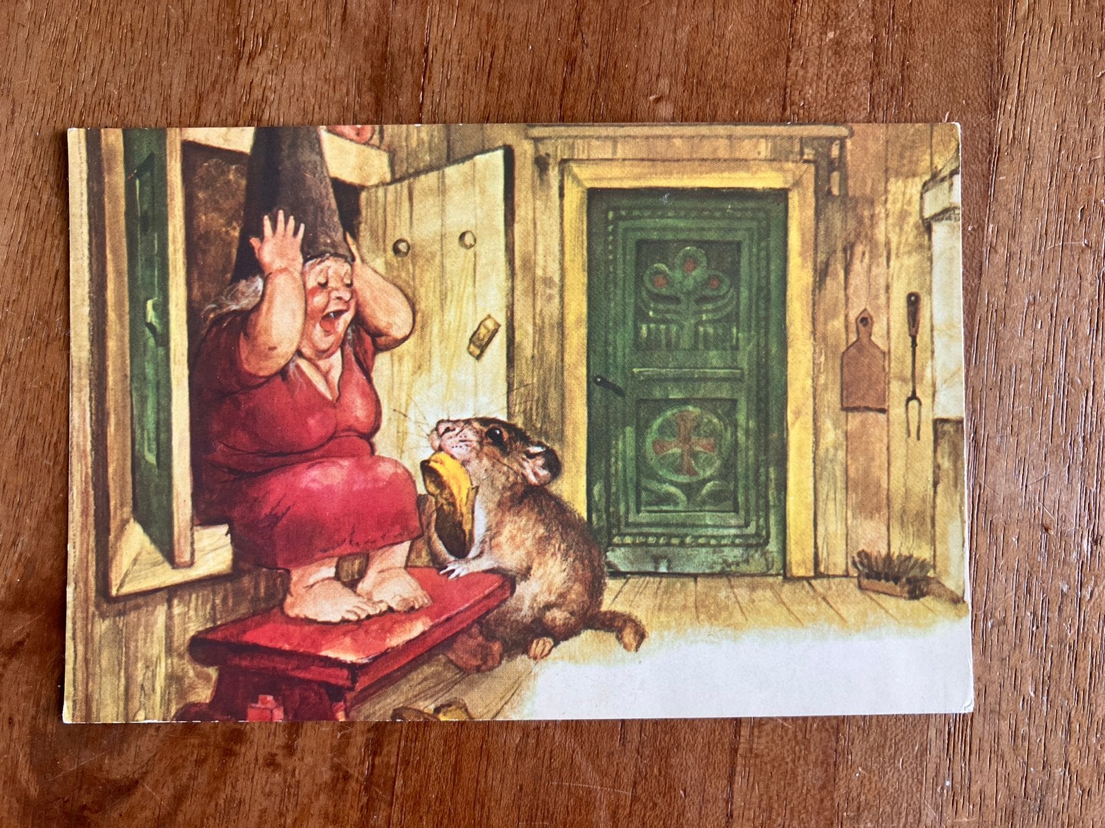 Rien Poortvliet. Kabouter Vrouw met Woelmuis, Ophalen of Verzenden, 1980 tot heden, Gelopen, Overige thema's