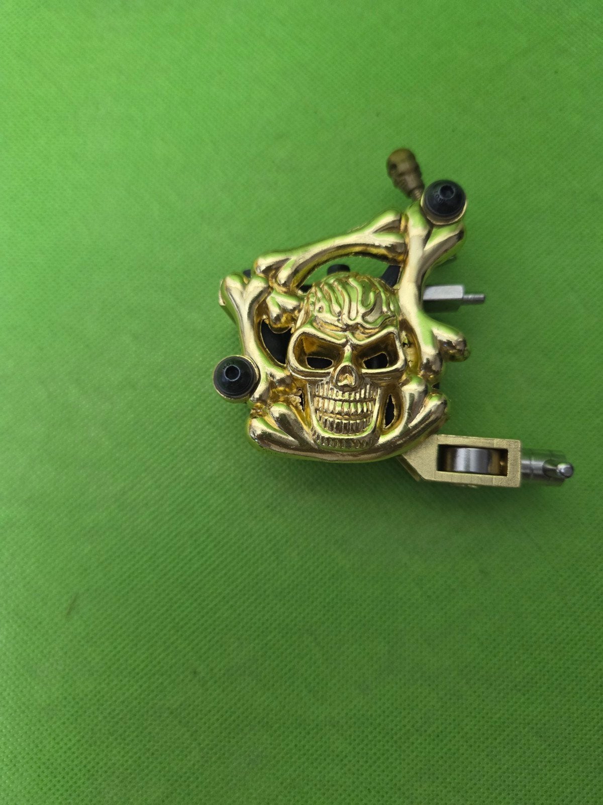 Gouden tattoo machine met doodskop design, Ophalen of Verzenden, Gebruikt