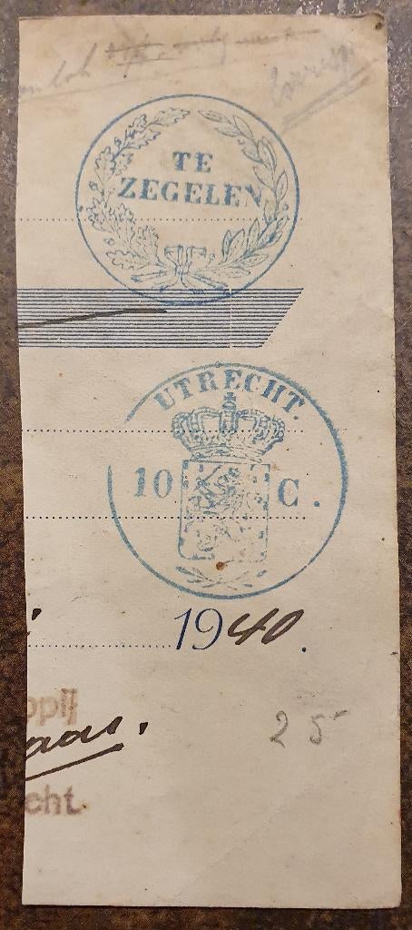 poststempel/belastingzegel - afdruk 1940 Nederland, Ophalen of Verzenden, T/m 1940, Gestempeld