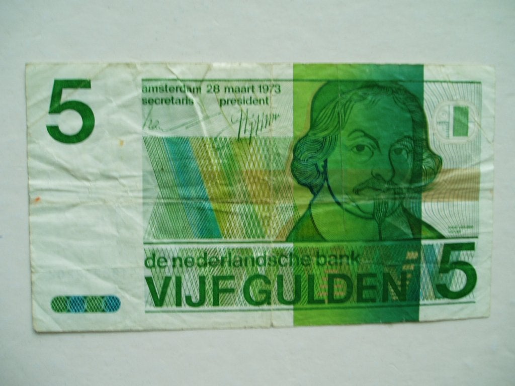 669. Nederland, 5 gulden 1973 Joost van den Vondel., Verzenden, 5 gulden, Los biljet