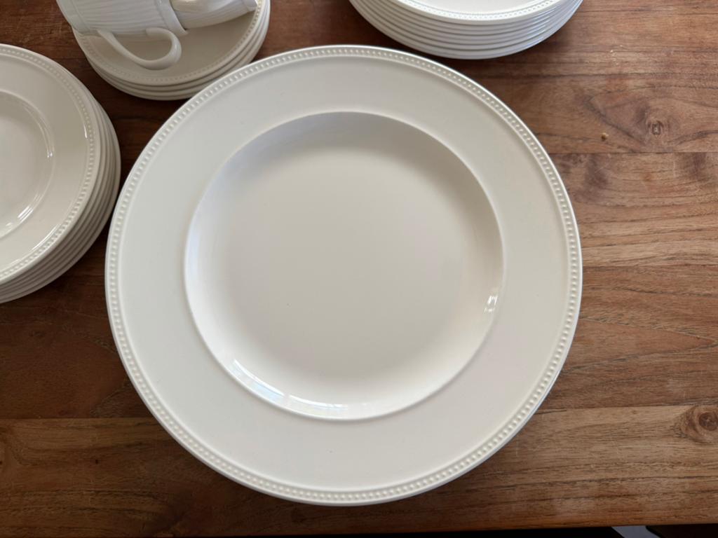 Wedgwood windsor 6 dinerborden 27/28cm glad rand, Ophalen of Verzenden, Zo goed als nieuw, Bord(en), Wedgwood