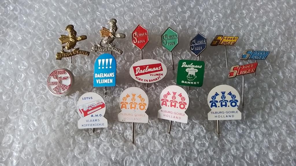 16 verschillende speldjes koekjes, Ophalen of Verzenden, Zo goed als nieuw, Overige onderwerpen