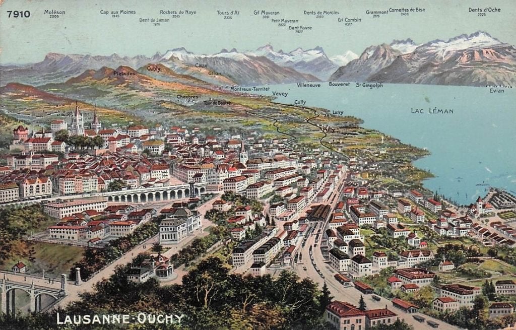 702-453-039 Lausanne Ouchy, Verzamelen, Ansichtkaarten | Buitenland, Verzenden, Voor 1920, Overig Europa