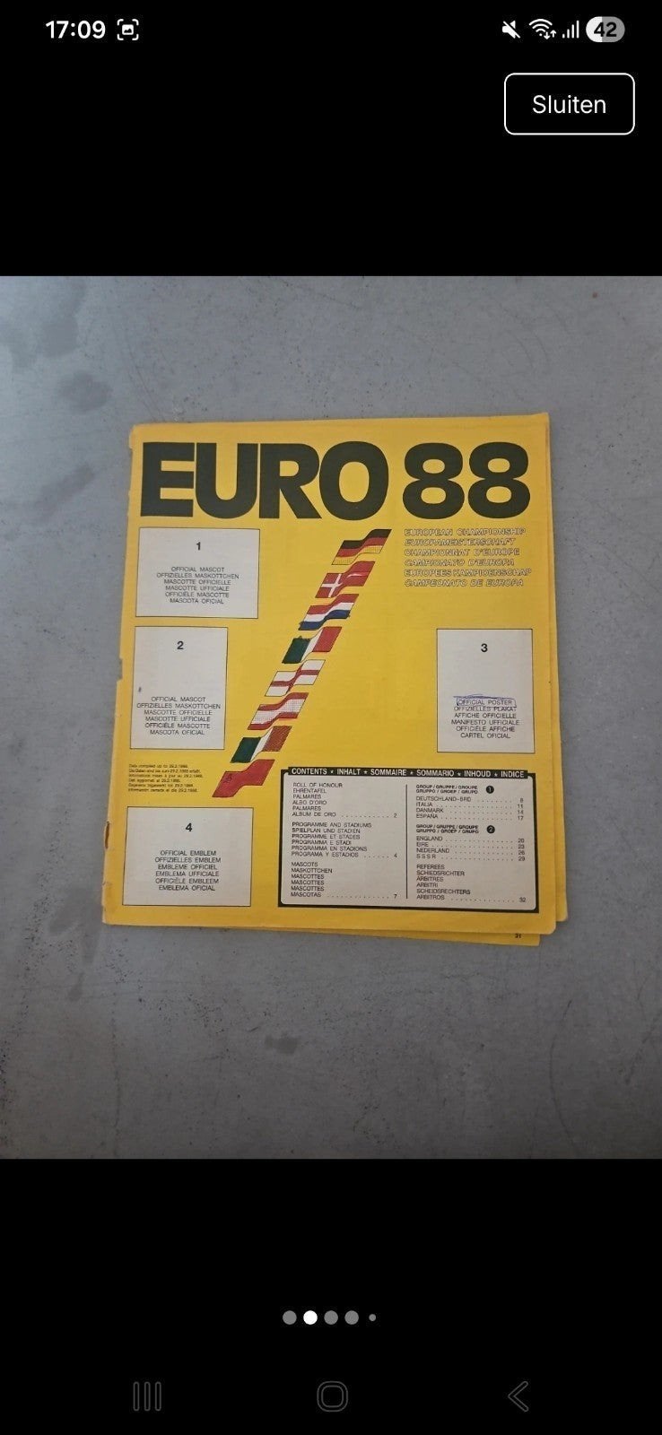 Euro 88 Panini stickeralbum, Ophalen of Verzenden, Zo goed als nieuw, Sticker