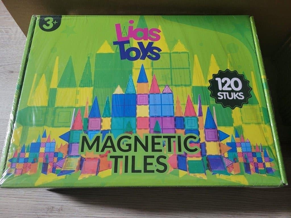 Lias Toys Magnetic Tiles - 120 Stuks - Nieuw, Overige merken, Onbekend, Nieuw, Ophalen of Verzenden