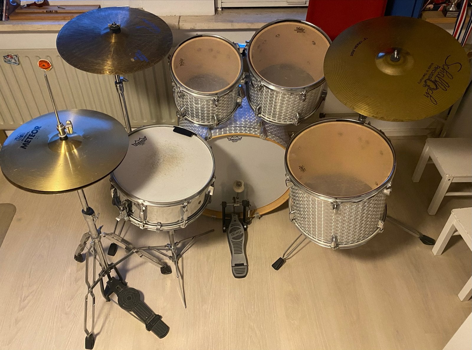 Mapex drumstel met bekkens en accessoires, Ophalen, Gebruikt, Overige merken
