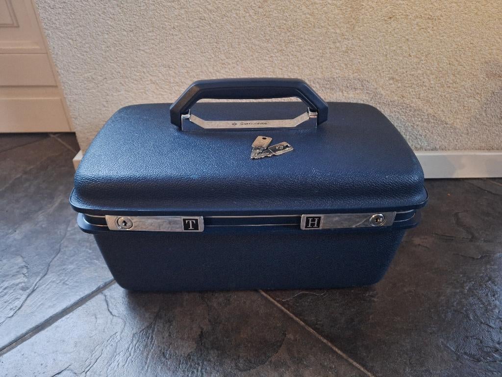 Beautycase, hardcase, met slot, Sieraden, Tassen en Uiterlijk, Beautycases, Blauw, Met slot, Ophalen of Verzenden, Zo goed als nieuw