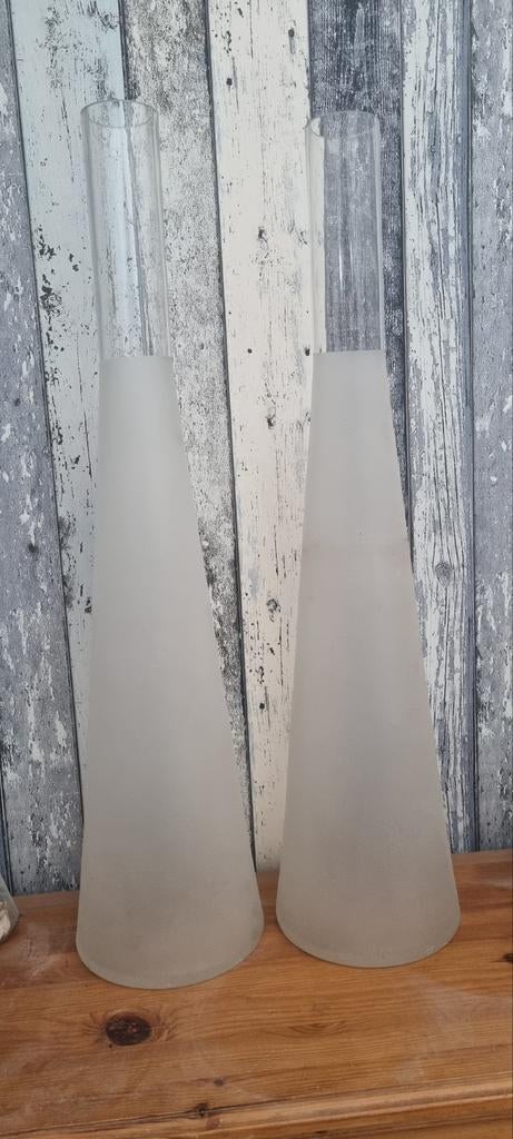 Glazen vazen groot, Huis en Inrichting, Woonaccessoires | Vazen, Ophalen, Gebruikt, Wit, Glas