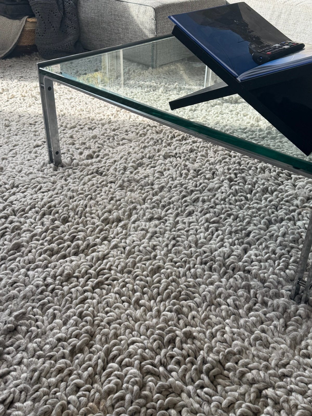 Groot 100% wollen kleed 300x250 cm, Gebruikt, Ophalen of Verzenden, 200 cm of meer, Grijs