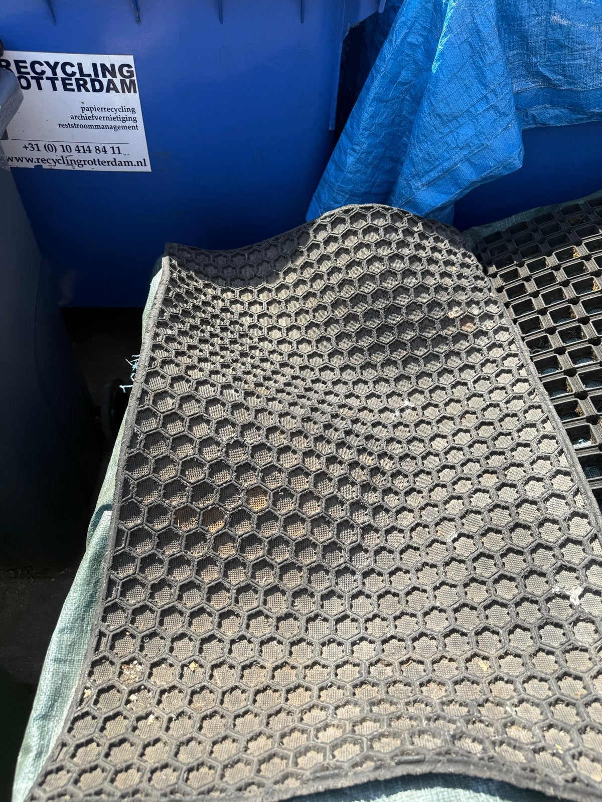 Rubberen mat, zwart, Tuin en Terras, Ophalen of Verzenden, Gebruikt