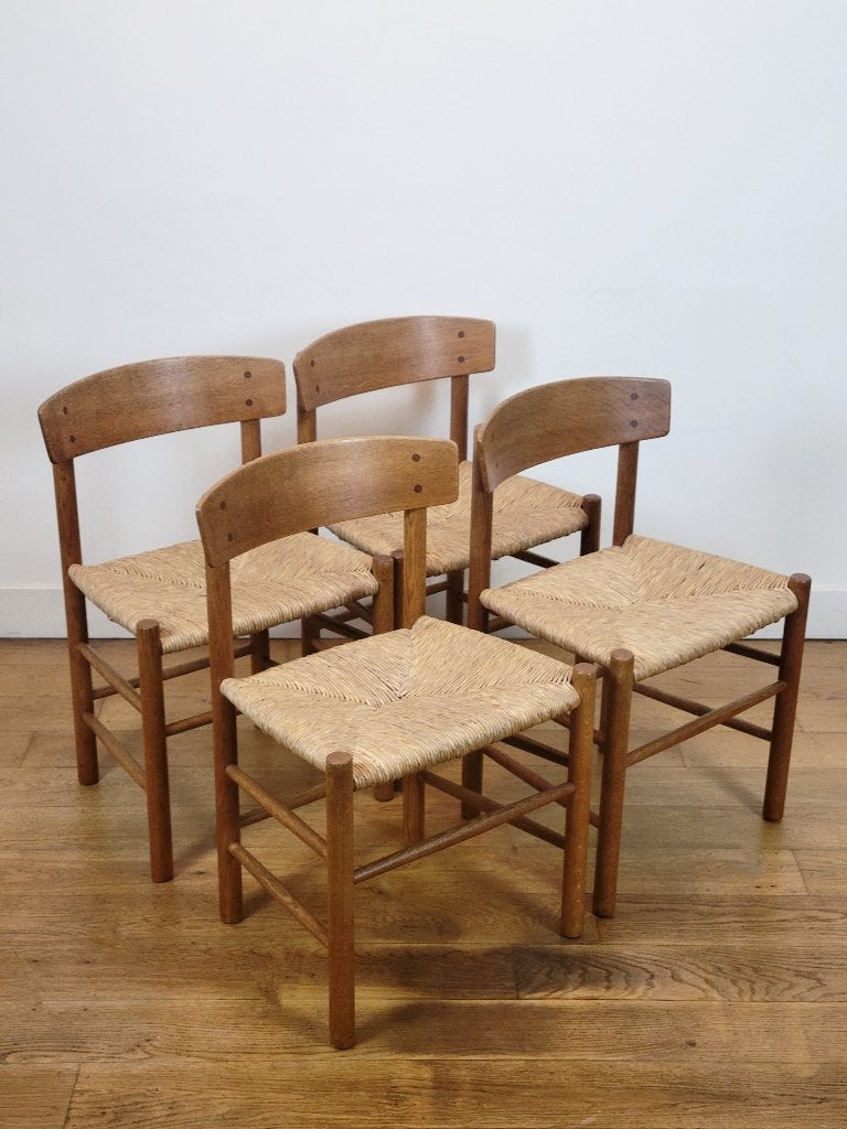 Vintage J39 stoelen van Børge Mogensen voor FDB, 1965, Huis en Inrichting, Stoelen, Ophalen, Gebruikt, Bruin, Hout